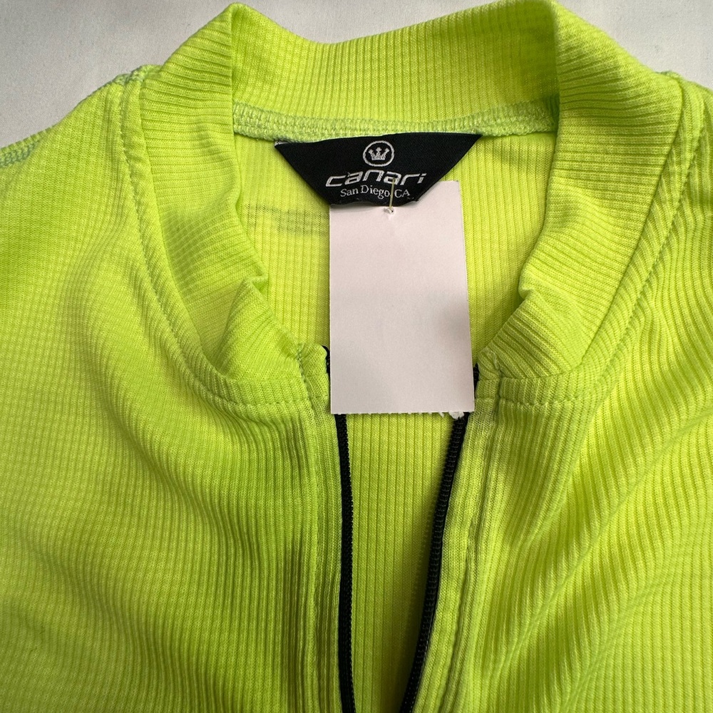 Bicycling Shirt with POCKETS by Canari in Yellow Sleeveless Size S - Picture 6 of 10